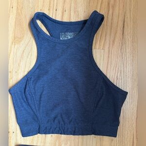 Blue Racerback Crop Top sports bra